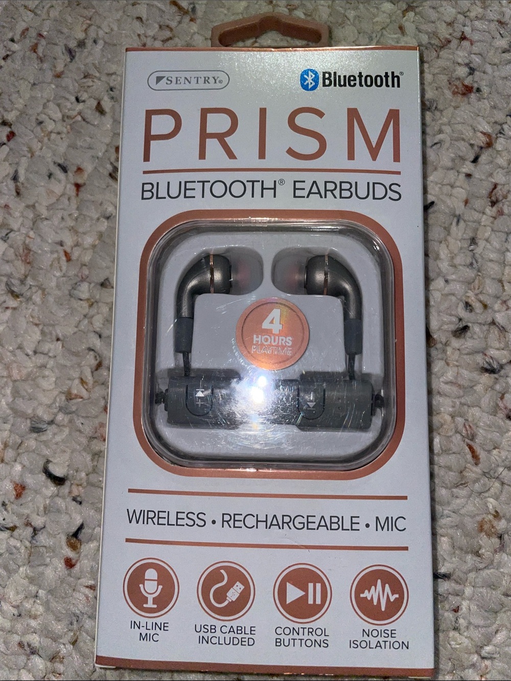 Prism Bluetooth Earbuds - Rose Gold and Gray
